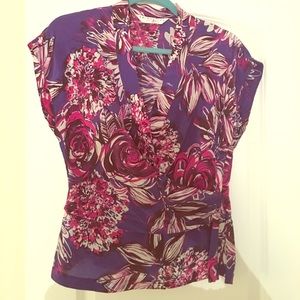 Trina Turk 100% silk short sleeve shirt